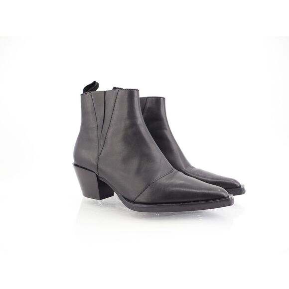 Rag & Bone Joni Chelsea Western Booties Womens 37.5 EU 7.5 US Black Leather - Picture 1 of 11